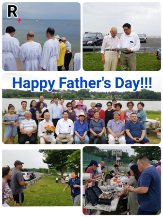 Happy Father's Day text is in the middle. There are a total of five pictures showing the events of Father's Day BBQ